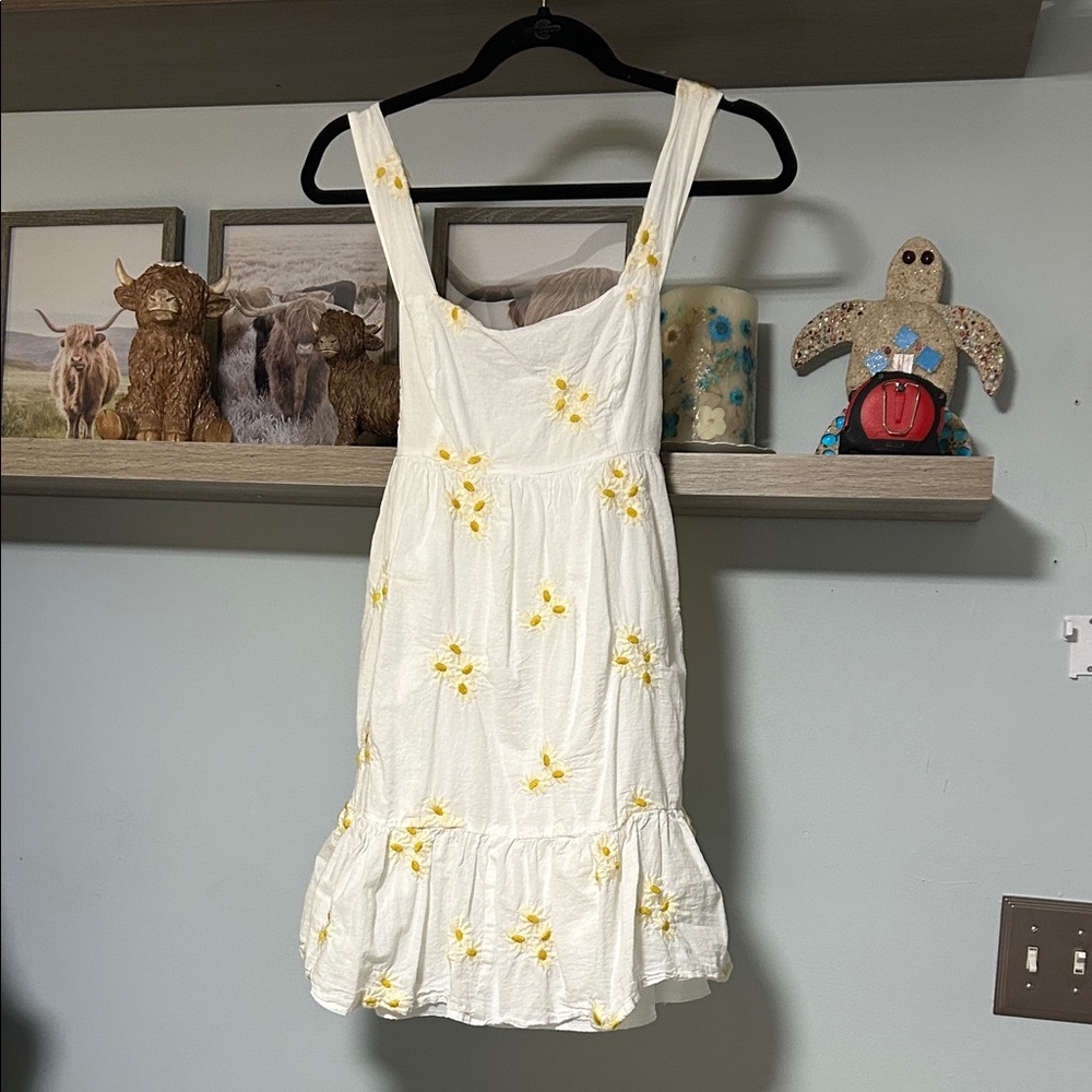 Altar'd State White and Yellow Floral Mini Dress